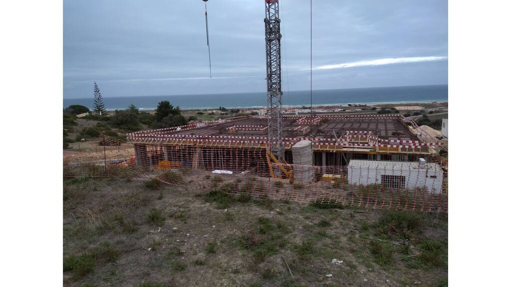 Lote 21, Alma do Mar, Lagos - the villa under construction on its clifftop site above the Atlantic